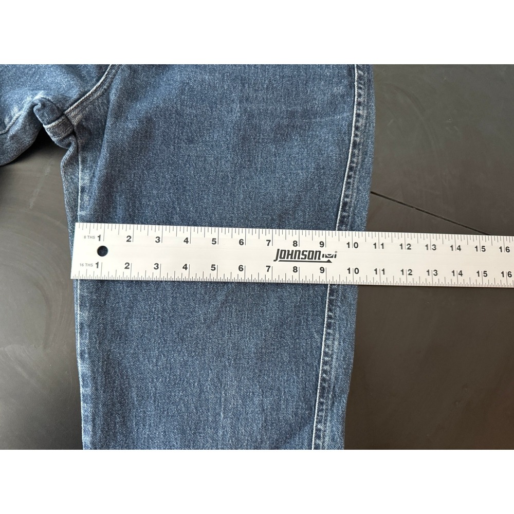 Vintage Lee Original Jeans Blue Denim Straight Leg Y2K 90s Raw Hem 28 Women - Picture 12 of 16